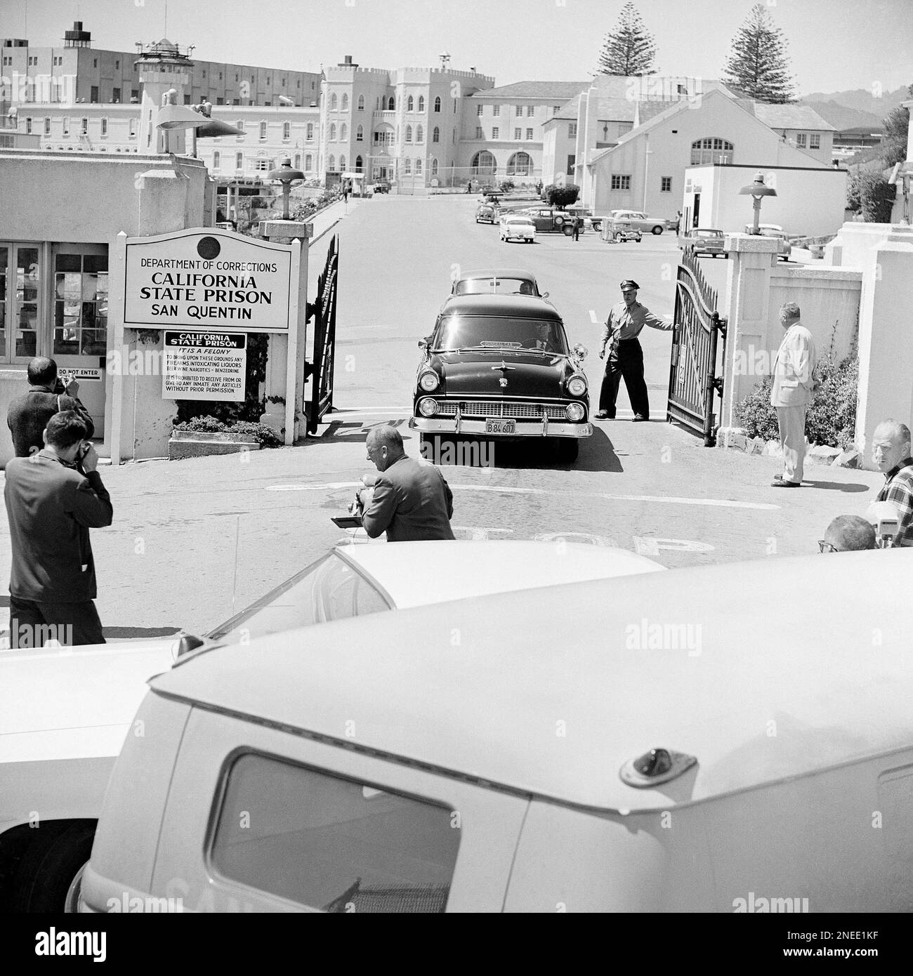A Hearse Bearing The Body Of Caryl Chessman Who For Twelve Years And 