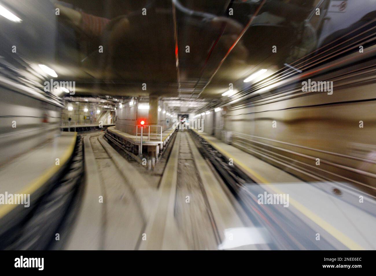 Tunnels connect the main terminal and A, B, C, gates of the new airport