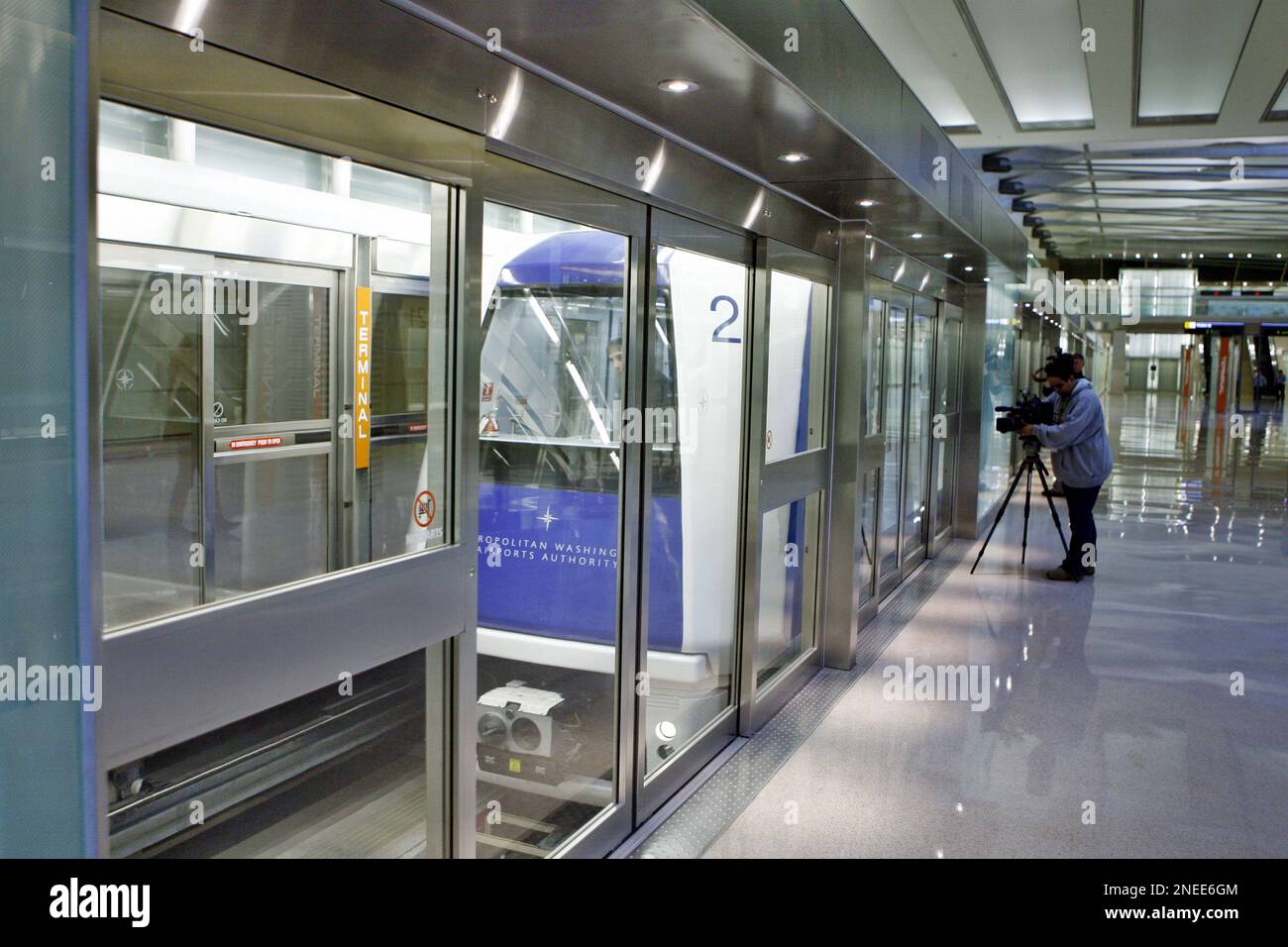 The new airport train system AeroTrain B gate station is seen at