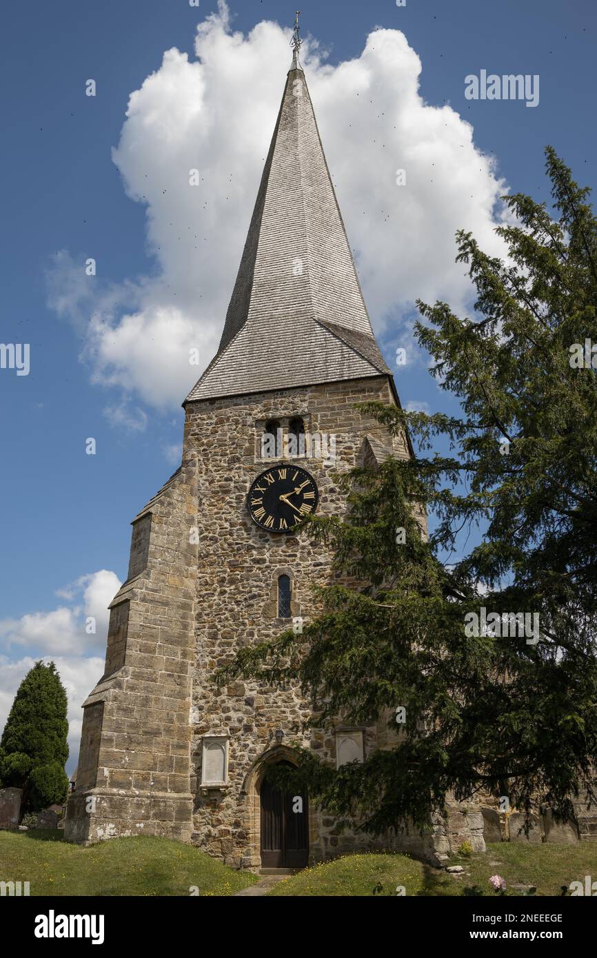 FLETCHING, EAST SUSSEX/UK - JULY 17 : View of the Parish Church of St Andrew and St Mary the Virgin in Fletching East Sussex on July 17, 2020 Stock Photo