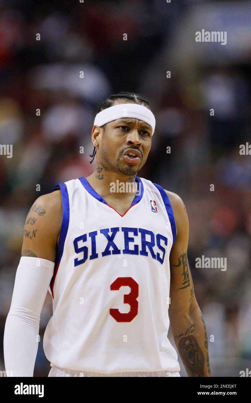 Allen Iverson of the Philadelphia 76ers during the game against