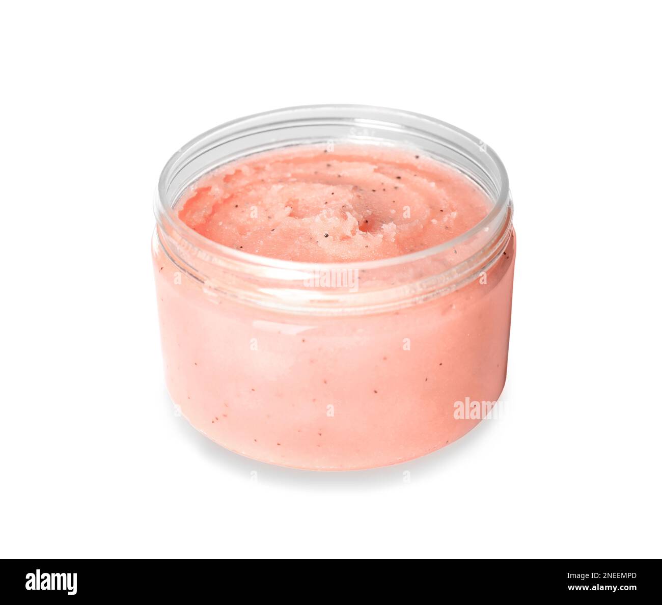 Body scrub in jar isolated on white Stock Photo Alamy