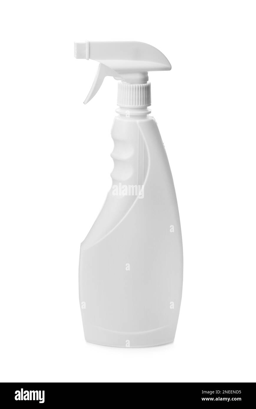 Plastic bottle of detergent isolated on white Stock Photo