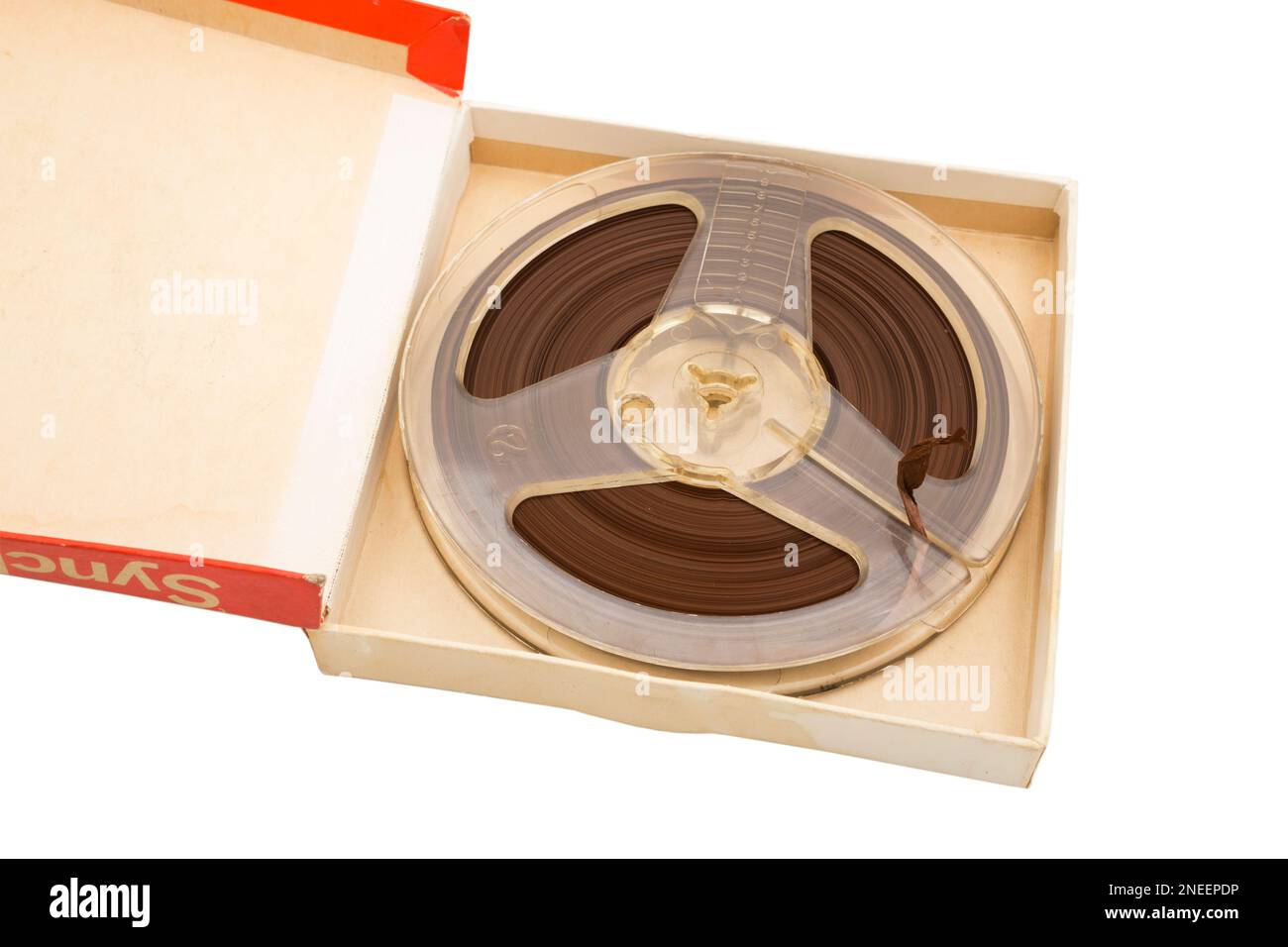 Synchrotape brand high fidelity audio tape typical of 1950s and 1960s reel  to reel recorder hifi equipment. UK studio. (133 Stock Photo - Alamy