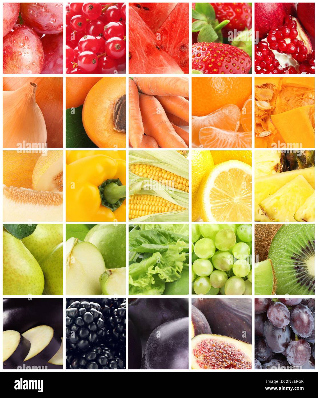 Different fresh fruits, vegetables and berries, collage Stock Photo Alamy