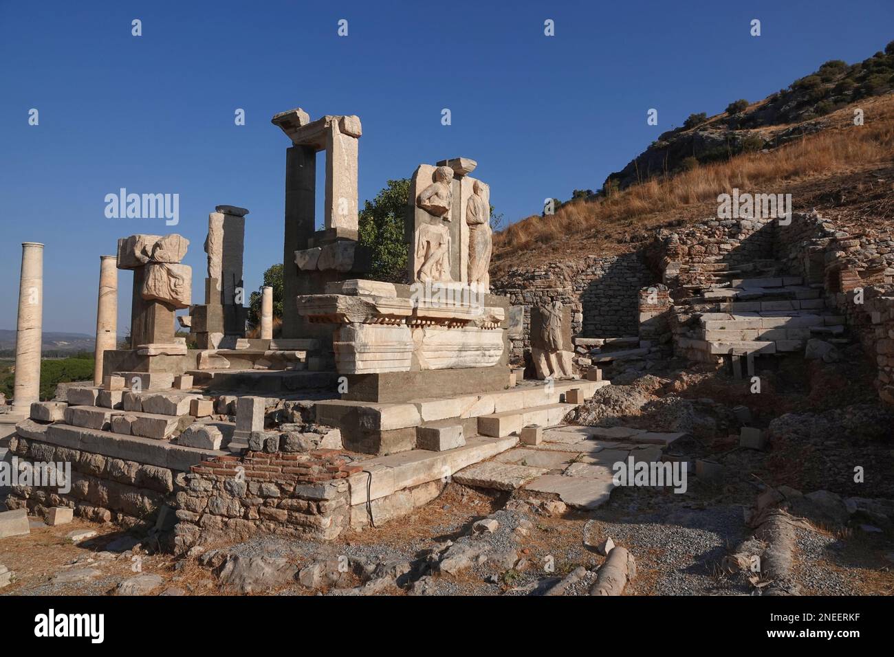 The Memmius Monument, in the ancient city of Ephesus, Turkey Stock Photo