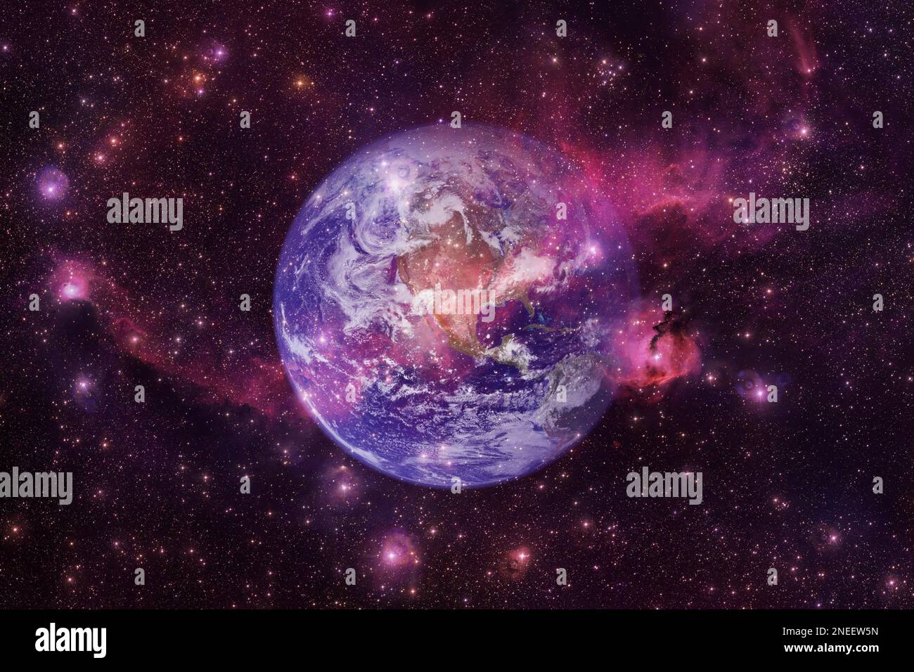 Planet Earth. Science fiction wallpaper. Elements of this image furnished by NASA Stock Photo