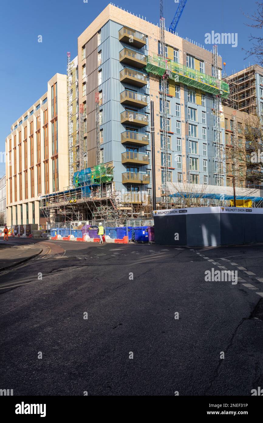 Construction work being carried out in Bristol City centre, England, UK