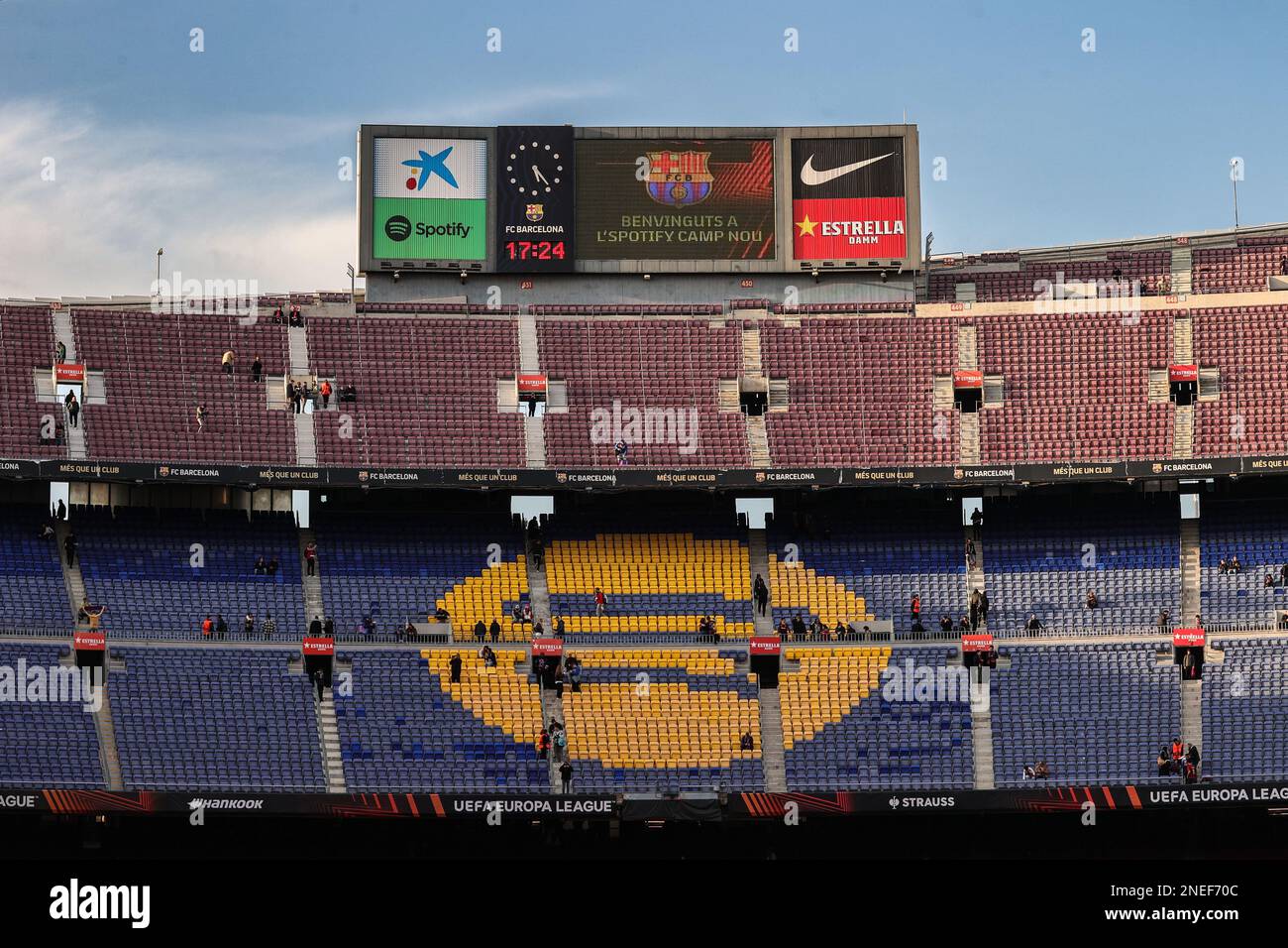 The scoreboard before the UEFA Europa League Knockout Round PlayOffs