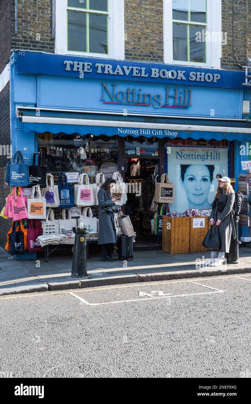 The Travel Book Shop on Portobello Road. A location used in the movie Notting Hill. London