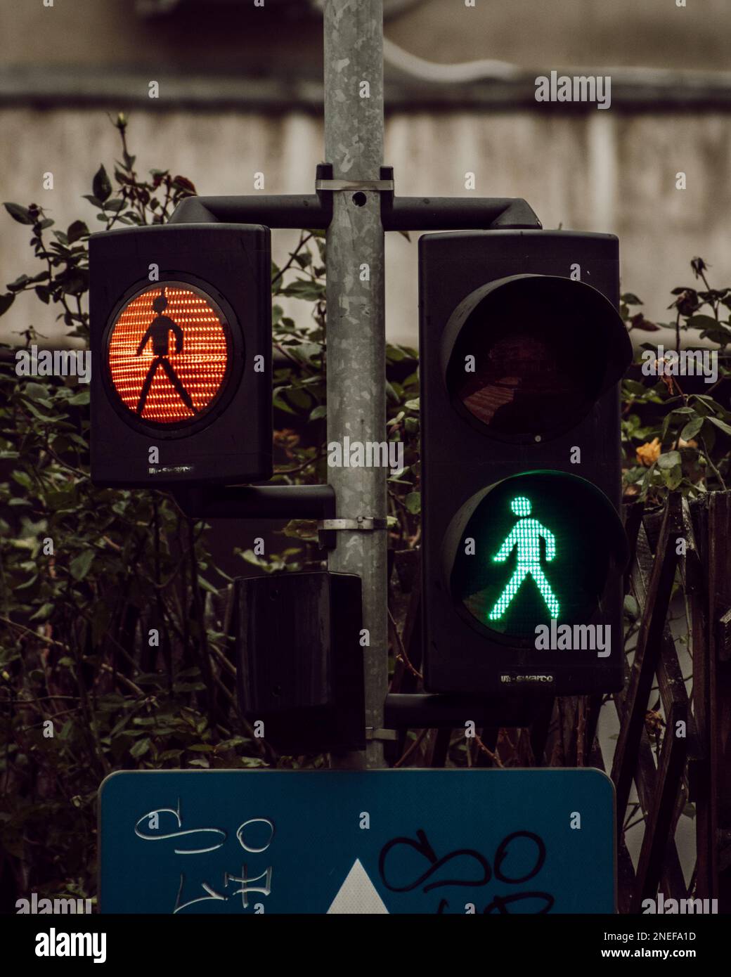 A vertical shot of red and green pedestrian traffic lights Stock Photo ...