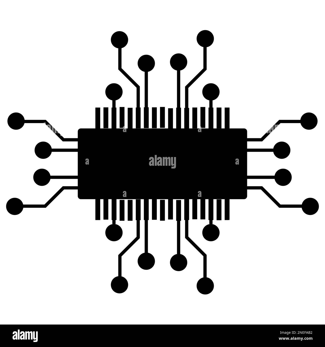 Silhouette of simple schematic chip or component for microcircuits