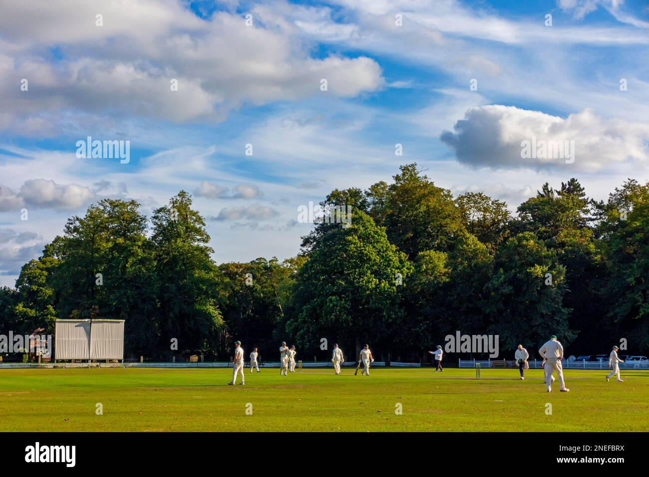 Village cricket map at Toft Cricket Club in Knutsford Cheshire England UK a traditional summer