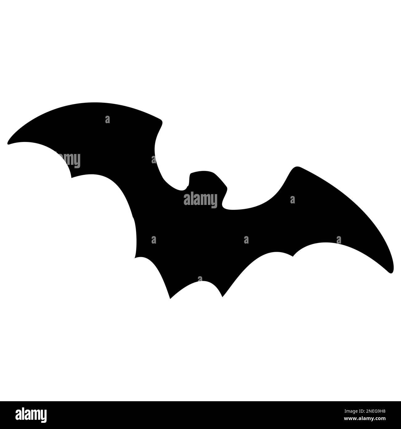 Sketchy black silhouette of bat isolated on white background. Vector ...
