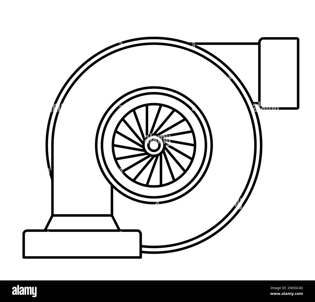 Contour illustration of dynamic axisymmetric centrifugal compressor Stock Vector