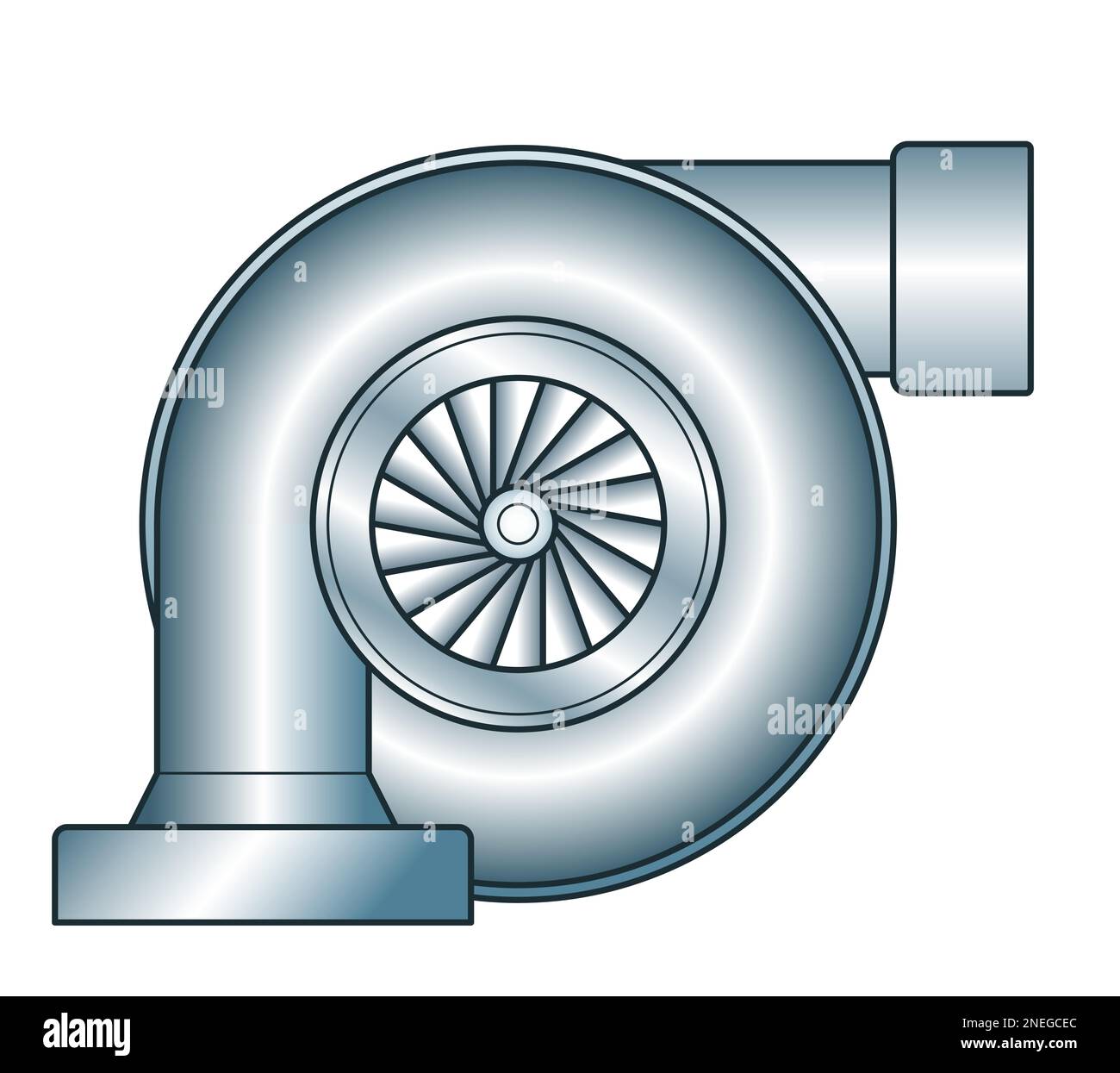 Illustration of dynamic axisymmetric centrifugal compressor Stock Vector