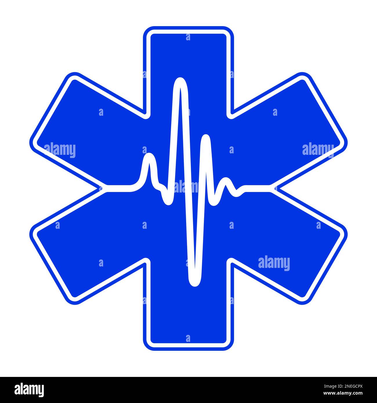 Star of Life with cardiogram symbol illustration Stock Vector Image