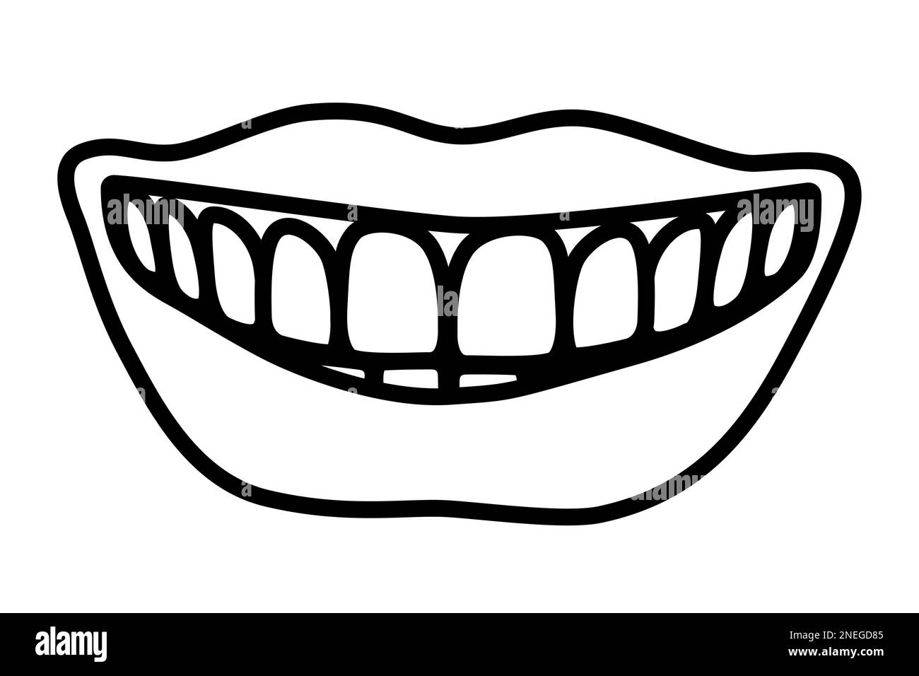 Outline illustration of a human smiling lips Stock Vector Image & Art