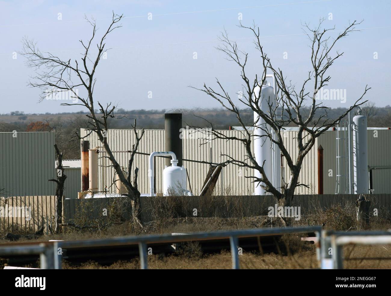This Dec. 10, 1002 photo shows a gas compressor facility in Dish, Texas