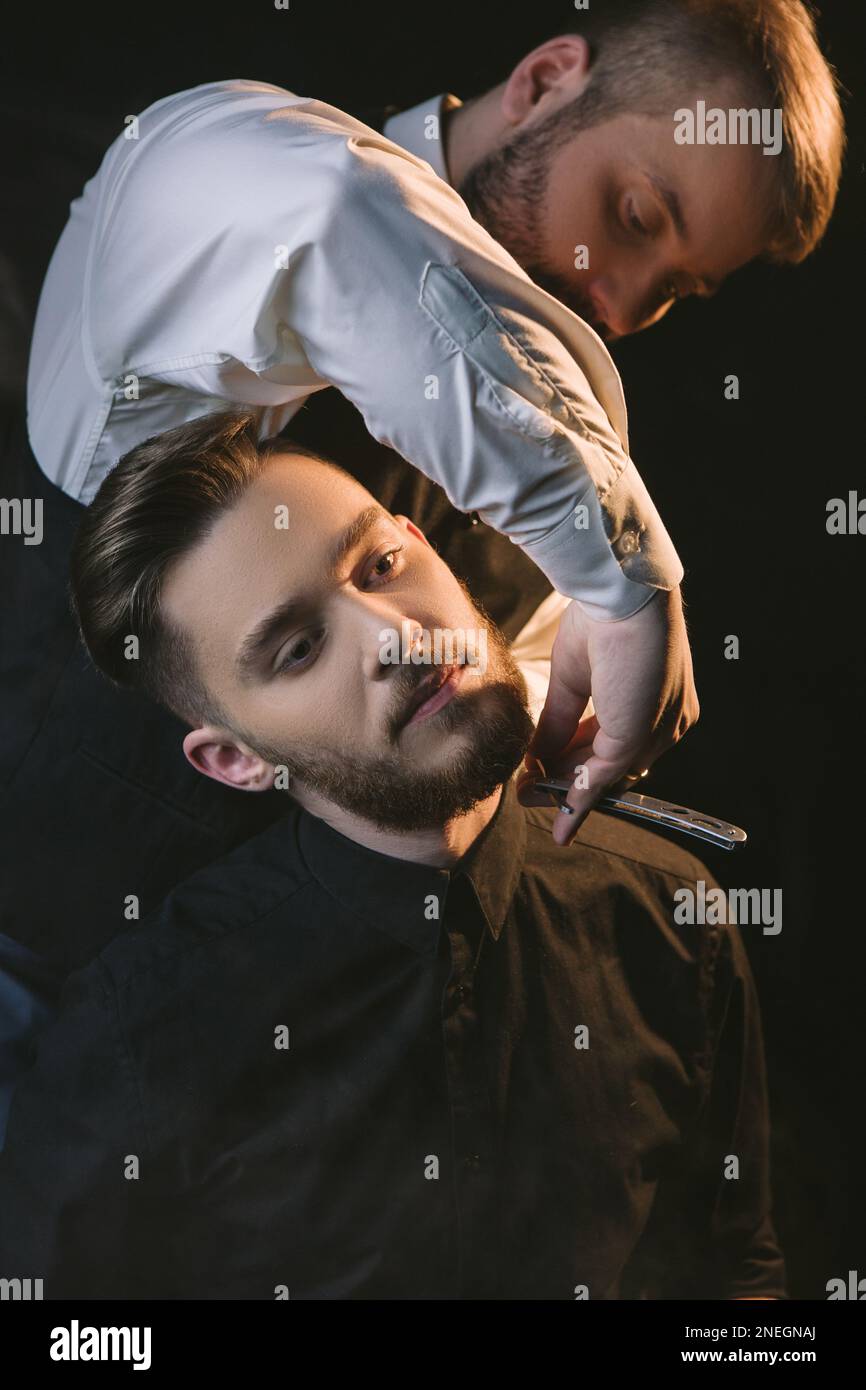 Sharp Razor In Unsolved Dangerous male shaving with sharp razor Stock Photo - Alamy