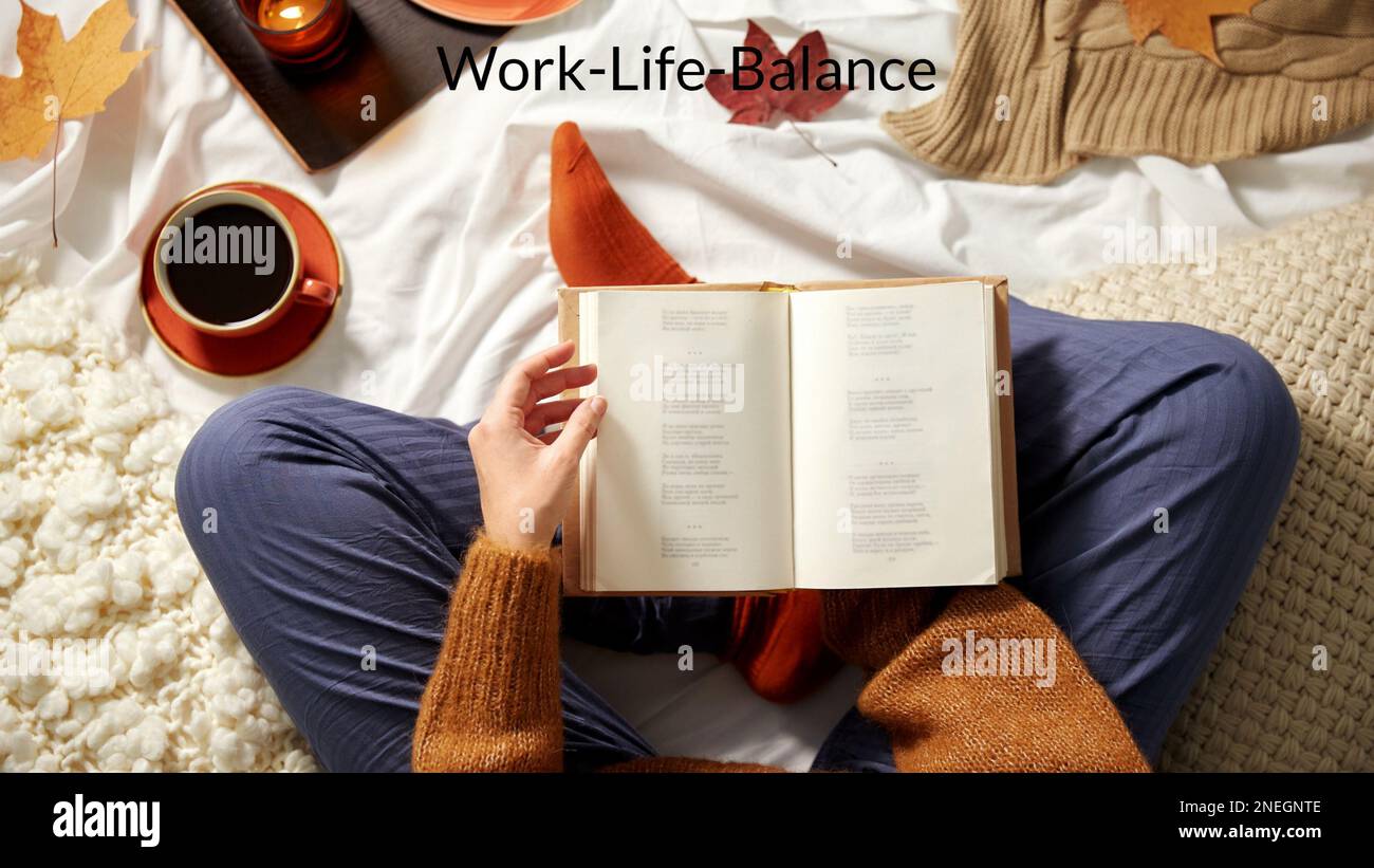 Work life balance motivation card Stock Photo - Alamy