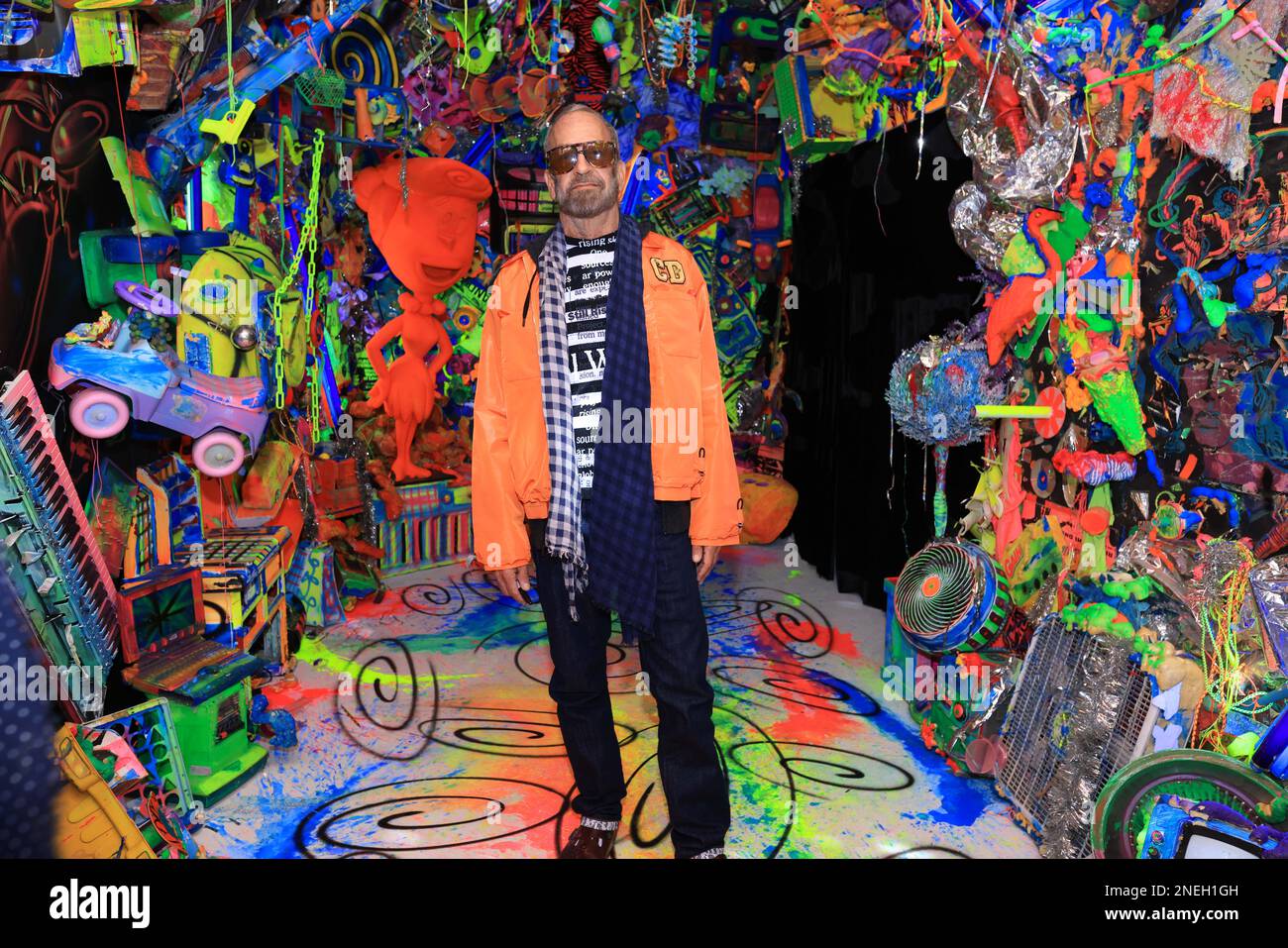 London, UK 16th Feb 2023 - BEYOND THE STREETS LONDON at Saatchi Gallery supported by adidas Originals, the most comprehensive graffiti & street art exhibition  in UK. Artist Kenny Scharf. Stock Photo