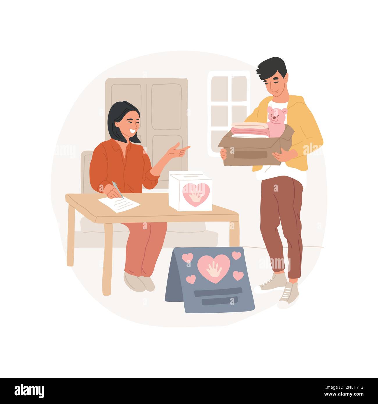 Community donations isolated cartoon vector illustration. Collecting