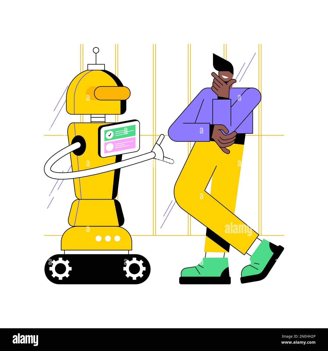Customer service robots isolated cartoon vector illustrations. Person
