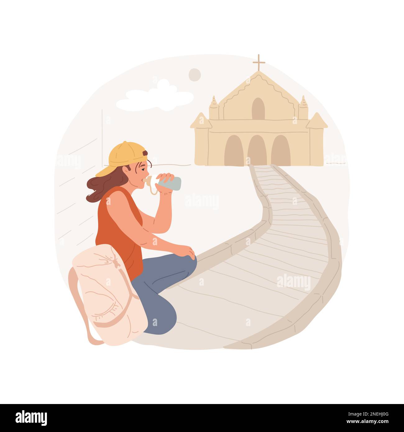 On the way to a holy place isolated cartoon vector illustration ...