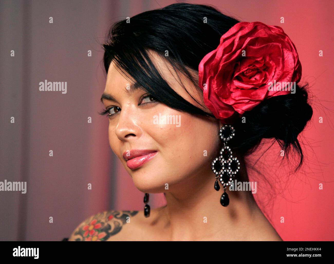 Actress and author Tera Patrick poses for a portrait Monday, Jan. 4, 2010  in New York. (AP Photo/Jeff Christensen Stock Photo - Alamy