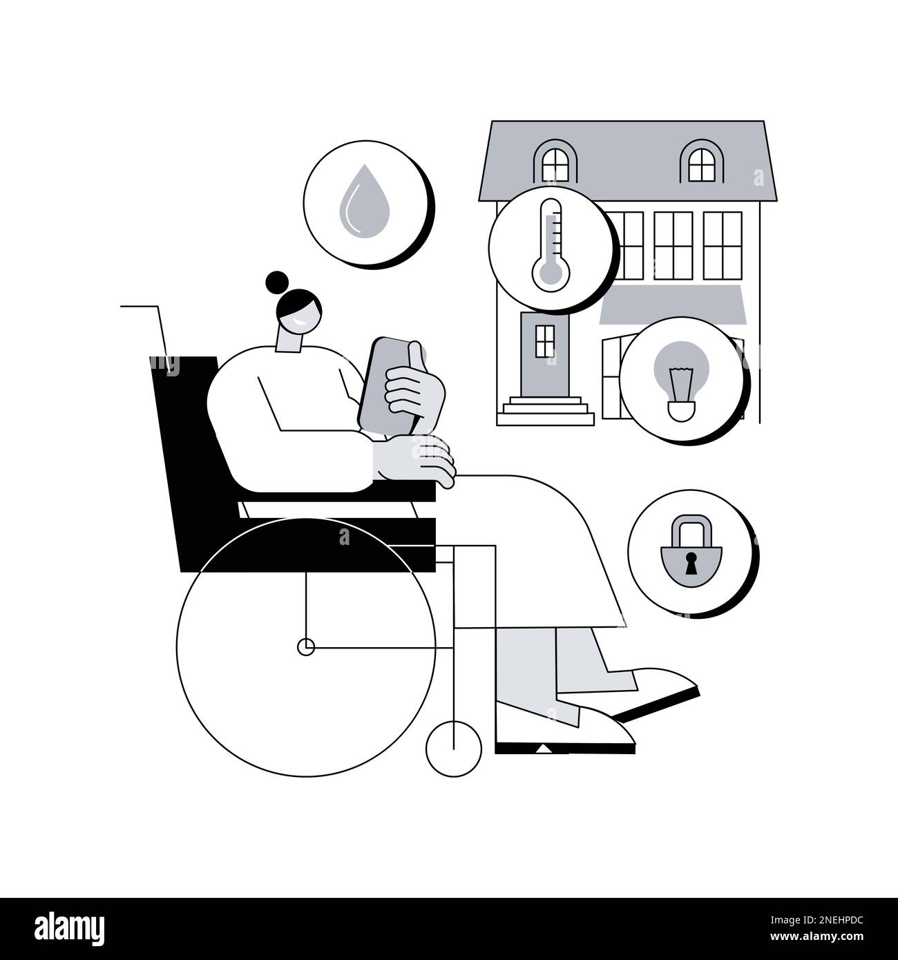 Smart technology for persons with disabilities abstract concept vector