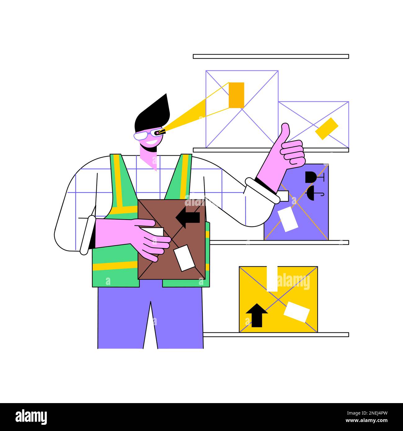 Smart glasses isolated cartoon vector illustrations. Warehouse manager