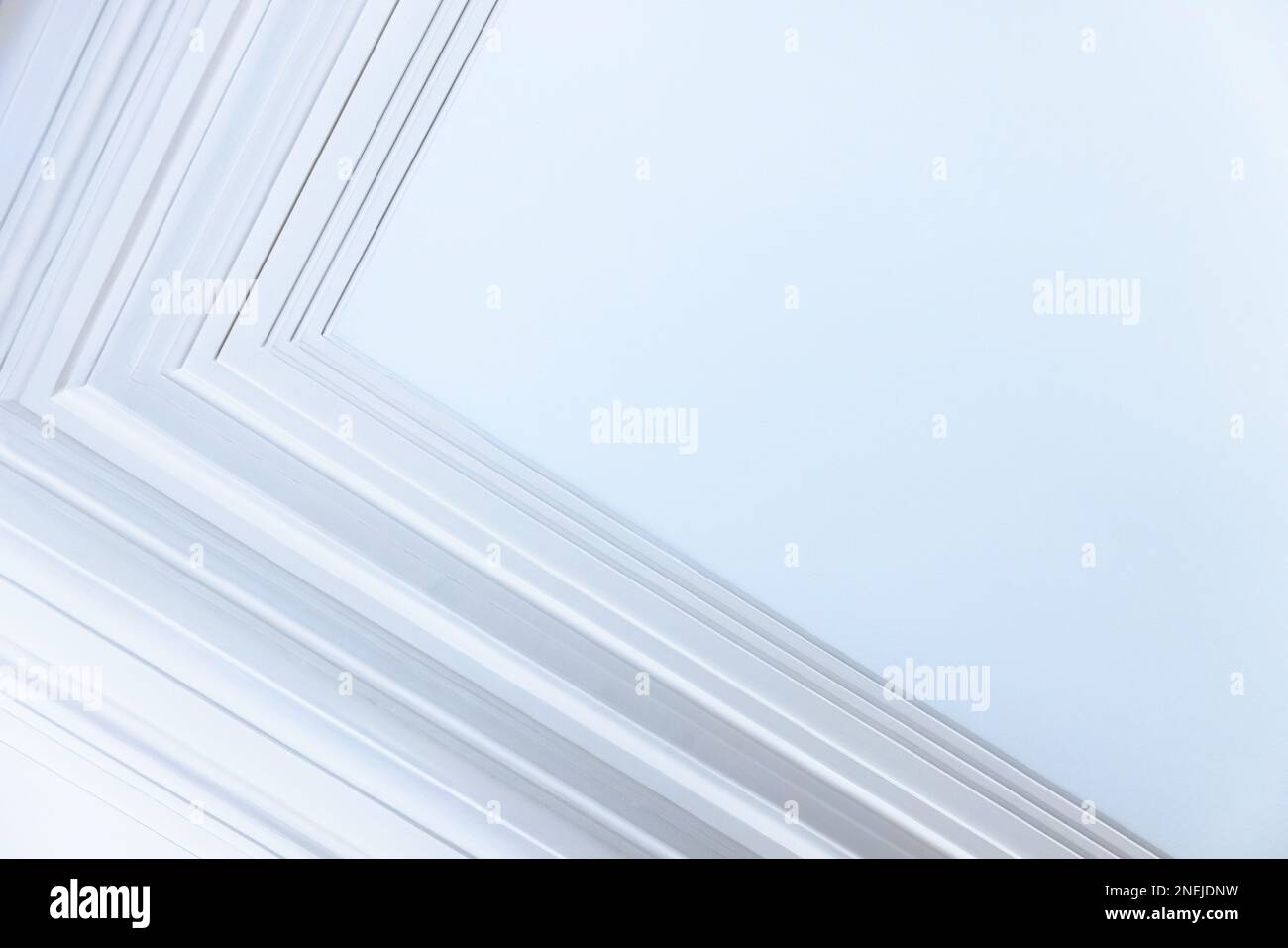 Abstract blue minimal architecture background, fragment with an empty ...