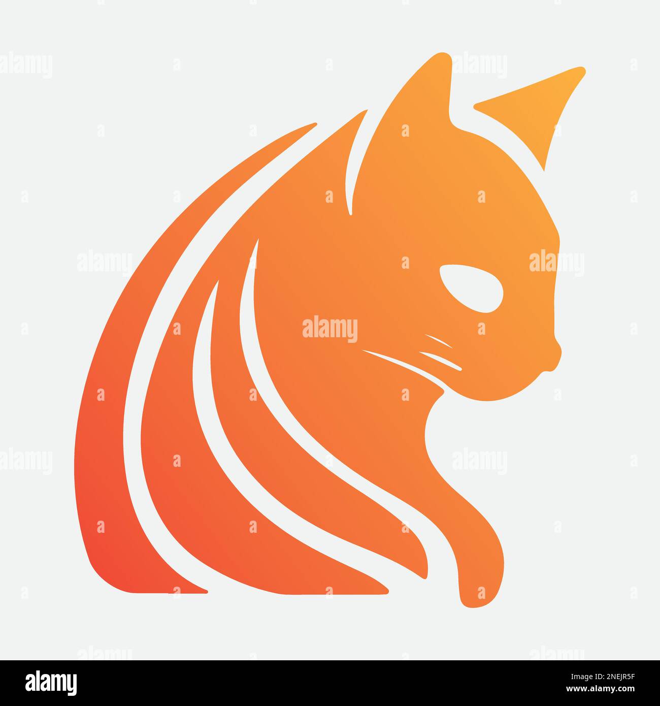 Cat. Business icon for the company. Logo for pet shop. Flat design