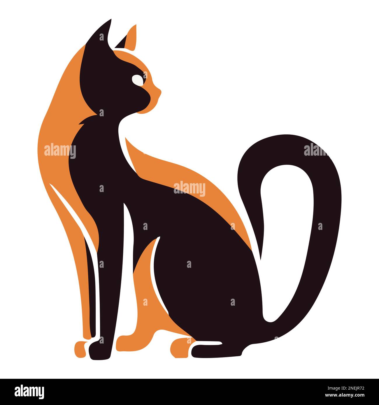 Cat. Business icon for the company. Logo for pet shop. Flat design