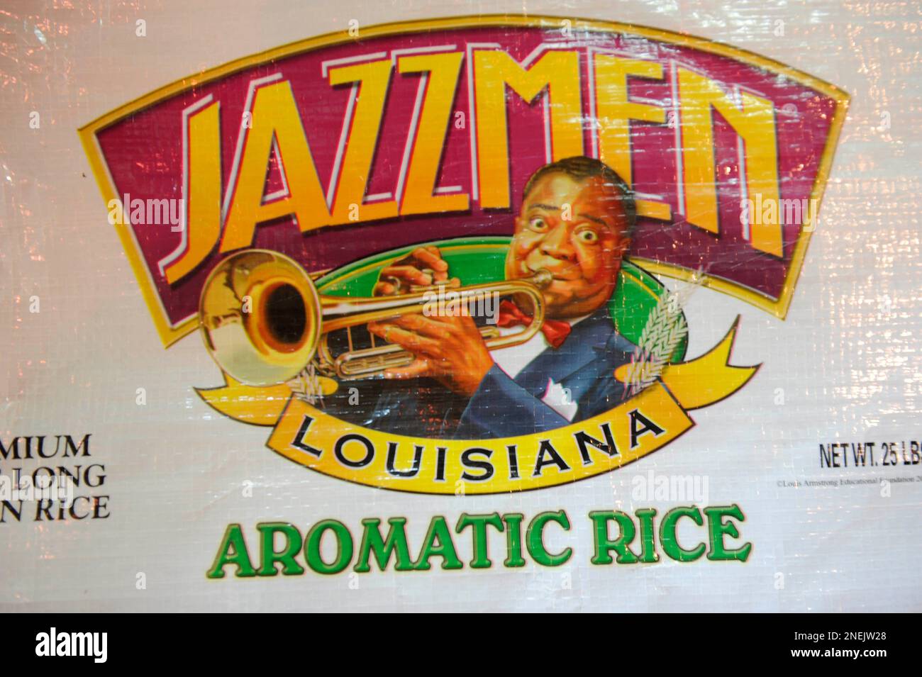 Jazzman Rice In a Thursday, Dec. 10, 2009 photo,The label of LSU's Jazzmen rice ...
