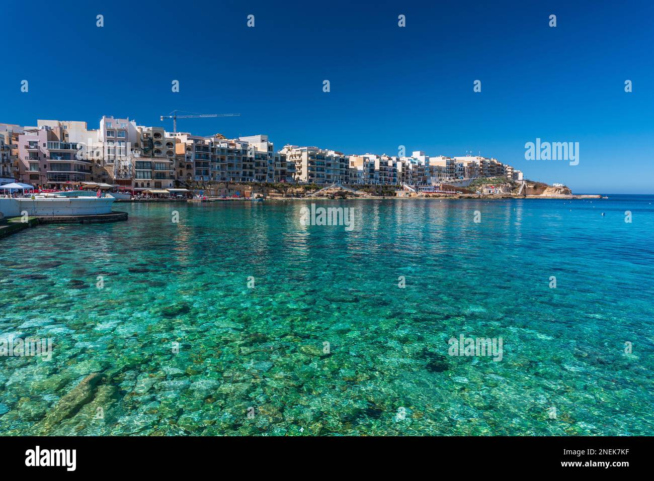 The coastal village of Marsalforn, Gozo Stock Photo