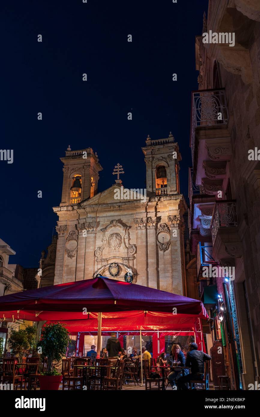 The baroque basilica of St. George in Rabat town, Gozo Stock Photo