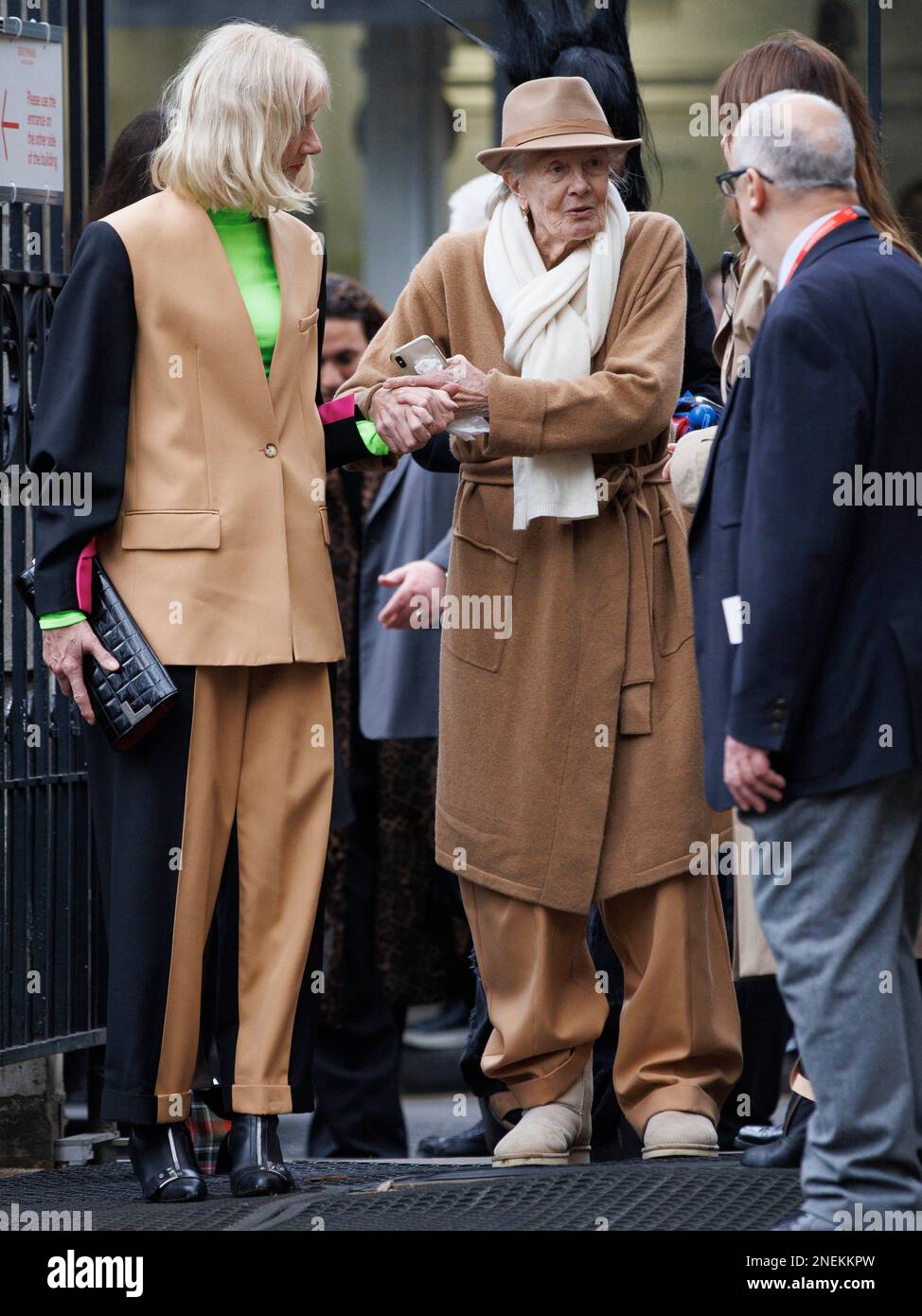 London, UK. 16th Feb, 2023. Joely Richardson (L) and Vanessa Redgrave Family, friends, celebrities and stars of the Fashion world arrive at Southwark Cathedral to attend a memorial service in memory of Dame Vivienne Westwood. Credit: Mark Thomas/Alamy Live News Stock Photo