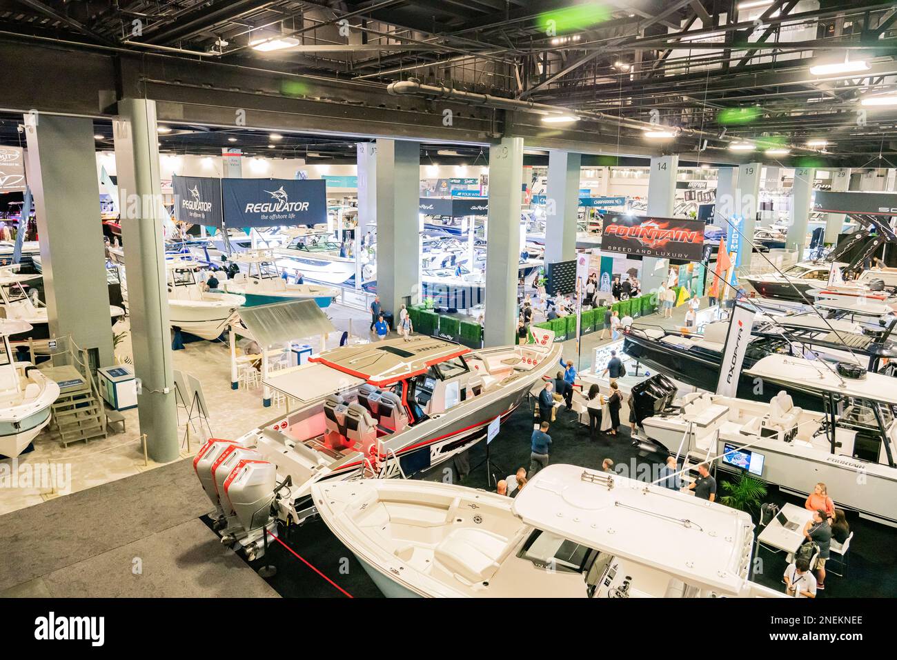 Miami, Florida, USA - February 15, 2023: Miami International Boat show ...