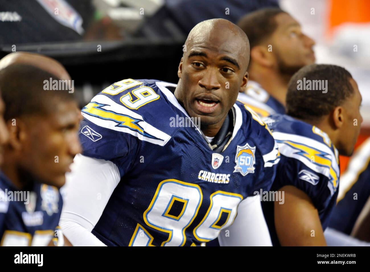 San Diego Chargers linebacker Kevin Burnett (99) during an NFL football  game against the Dallas Cowboys, Sunday, Dec. 13, 2009, in Arlington,  Texas. (AP Photo/Michael Thomas Stock Photo - Alamy