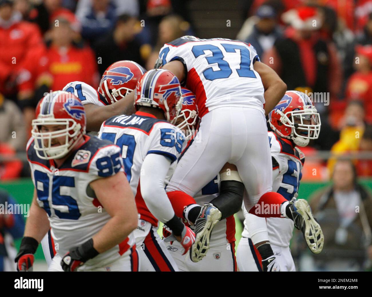 Buffalo Bills safety George Wilson (37) celebrates a 4th down stop ...