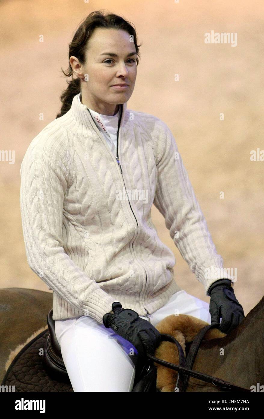 Former tennis champion Switzerland's Martina Hingis rides Whisky's Bon ...