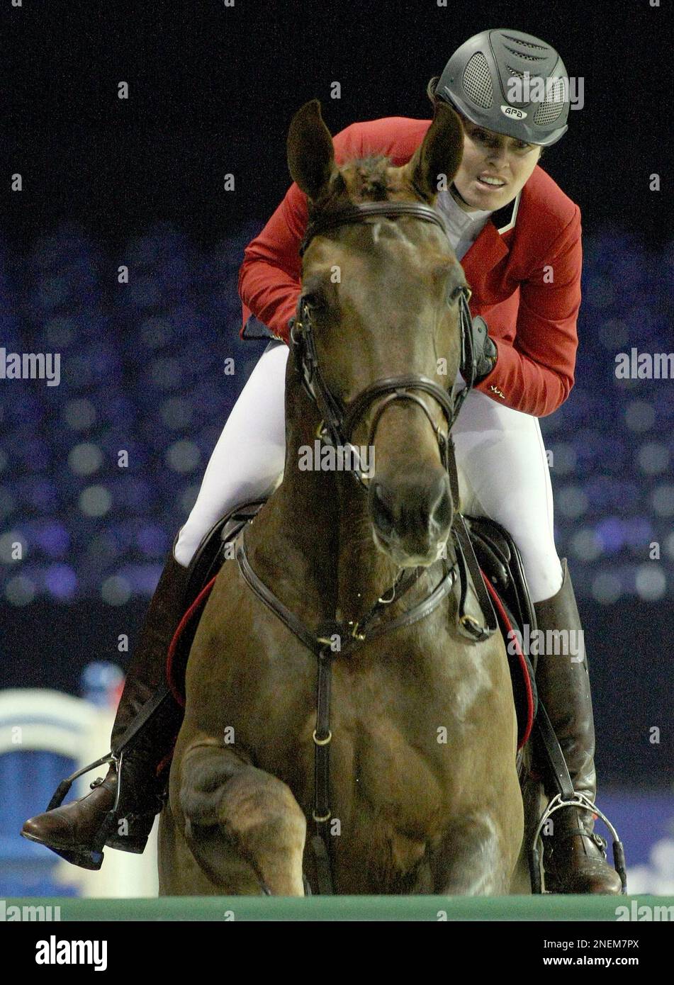 Former tennis champion Switzerland's Martina Hingis rides Whisky's Bon ...