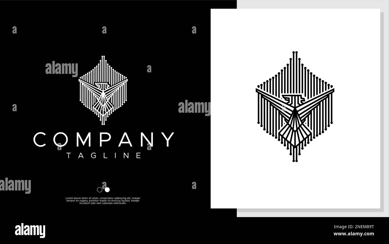 Black Eagle Logo With White Lines