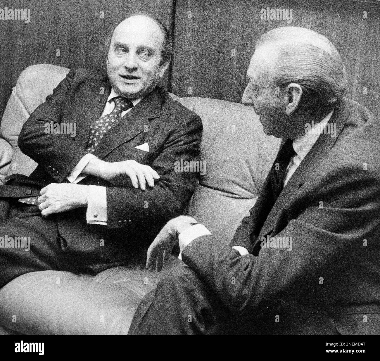 West German Economic Minister Otto Lambsdorff visits with U.N 