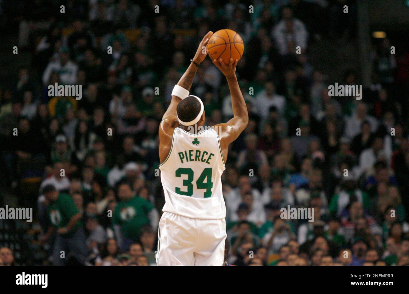 Paul Pierce shooting jump shot in Boston Celtics uniform