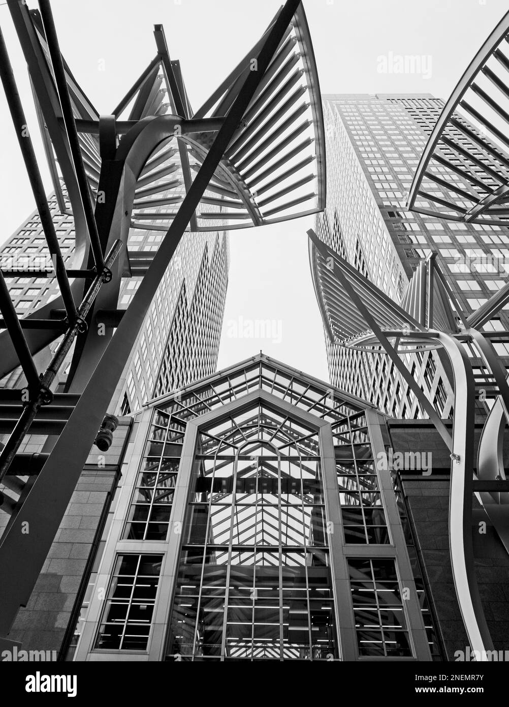B&W Bankers Hall sculpture Downtown Calgary Alberta Stock Photo