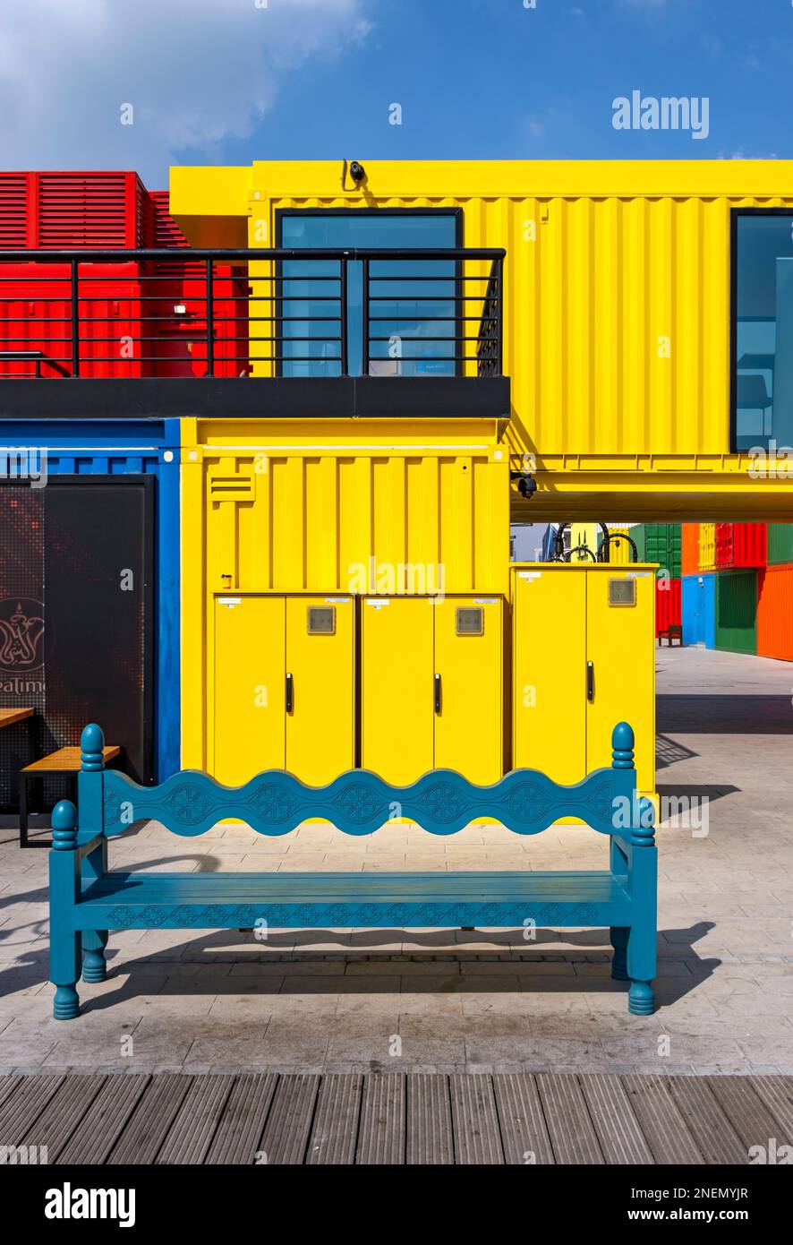 Doha Containers Yard, Box Park, Old Doha Port, Qatar Stock Photo Alamy