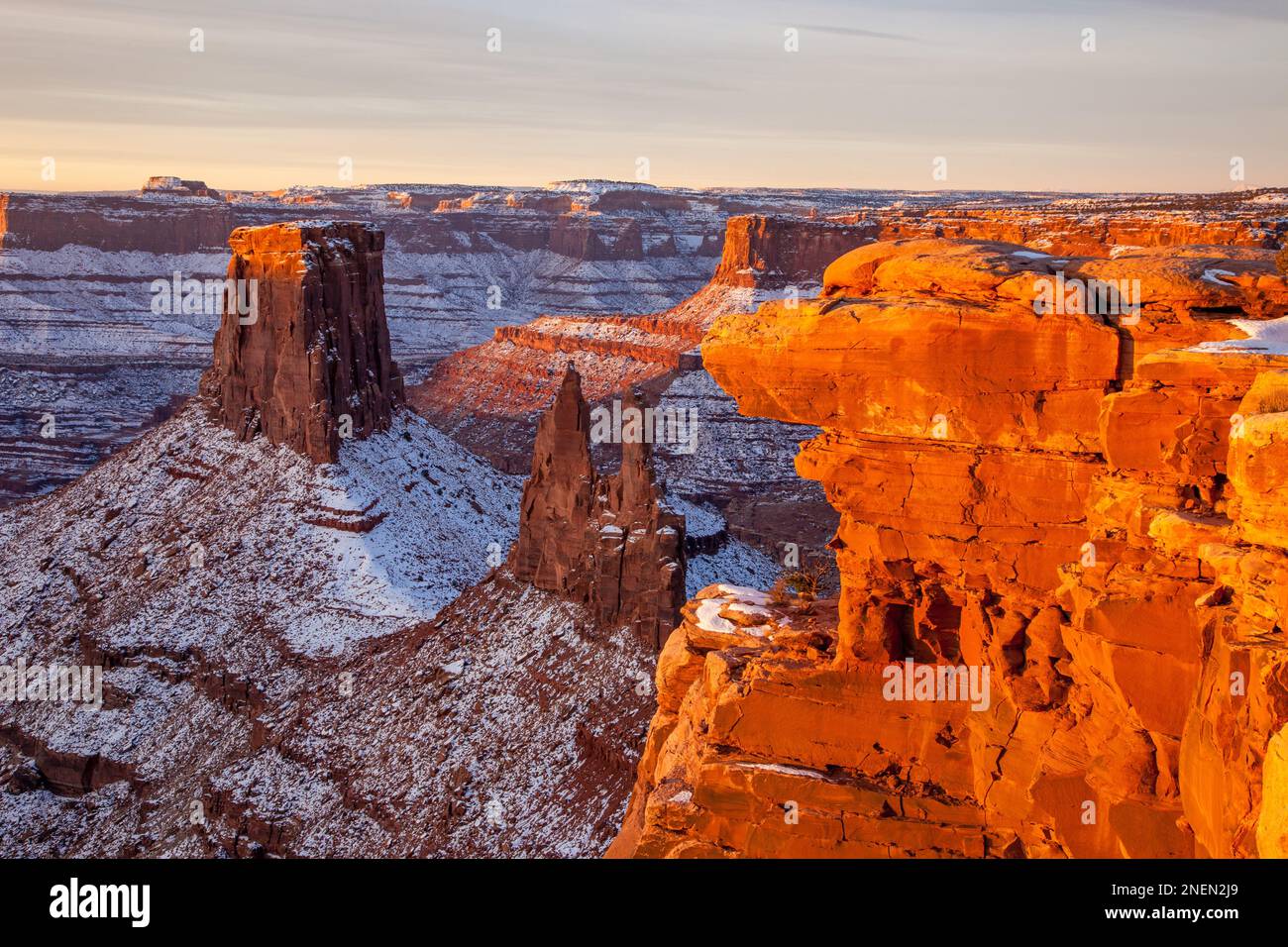 Early light on Bird's View Butte and the Crow's Head Spires in Shafer